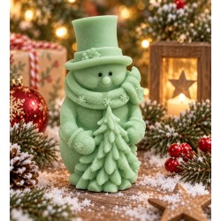 Świąteczne mydełko Bałwanek z choinką duży 3D Personalizowane