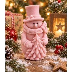 Świąteczne mydełko Bałwanek z choinką duży 3D Personalizowane